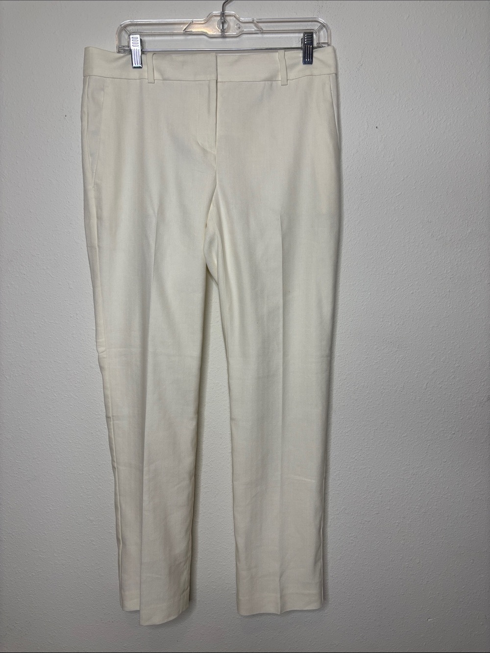 Ann Taylor Cream Straight-Leg Trousers